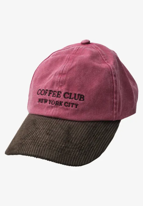 Cap mit Strukturmix und Slogan rustic rouge