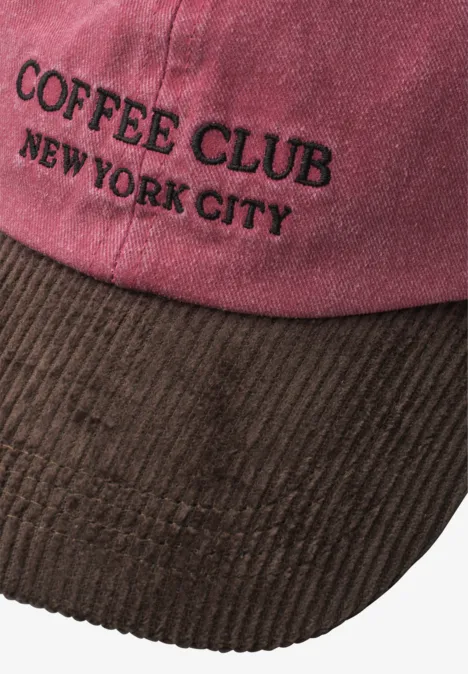 Cap mit Strukturmix und Slogan rustic rouge