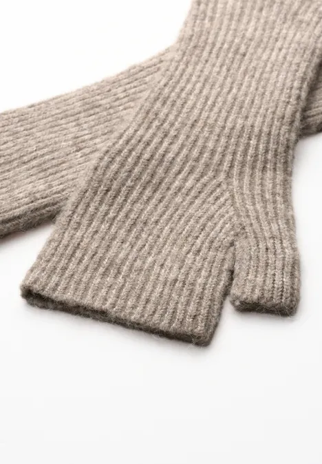 Armwarmers in gemêleerde look barley beige mel.