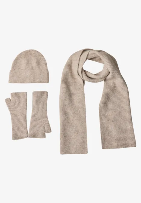 Armwarmers in gemêleerde look barley beige mel.