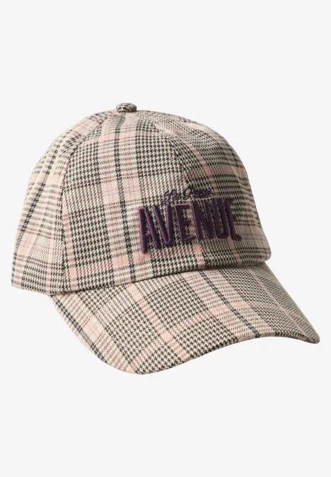 Casquette à carreaux avec slogan sanded amber