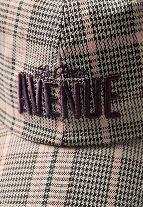 Casquette à carreaux avec slogan sanded amber