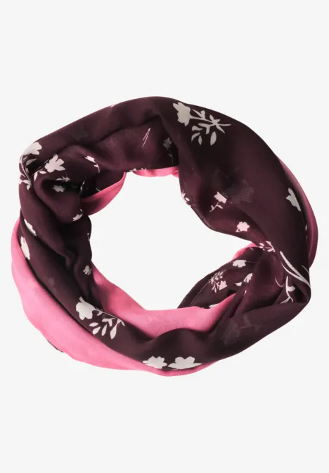 Loop-sjaal met bloemmotief rustic rouge Loop-sjaal met bloemmotief rustic rouge