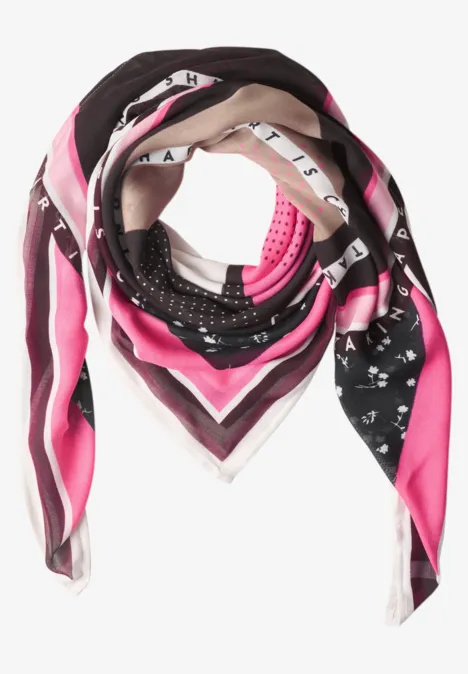 Foulard carré à imprimé graphique multicolor Foulard carré à imprimé graphique multicolor