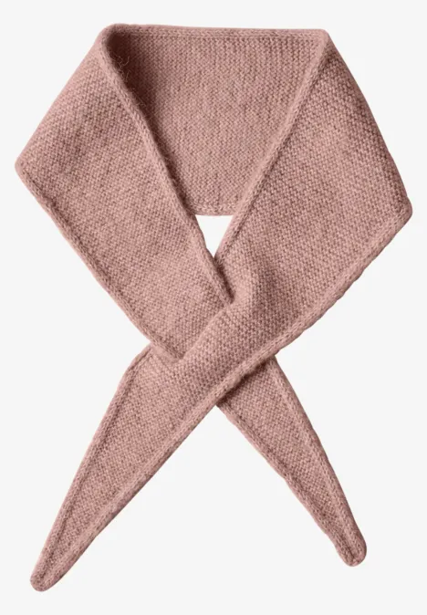 Mini-foulard triangulaire uni vintage blush mel.