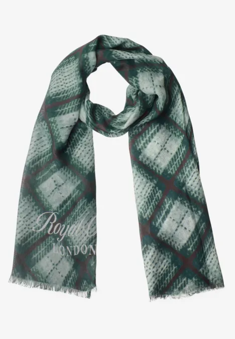Lange sjaal met ruitjespatroon stormy green