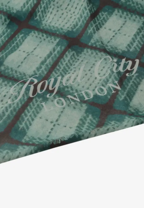 Lange sjaal met ruitjespatroon stormy green