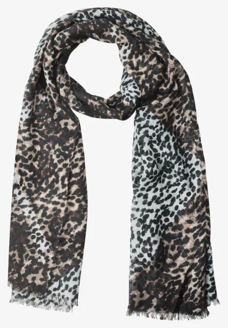 Sjaal in luipaardprint met argylepatroon multicolor Sjaal in luipaardprint met argylepatroon multicolor