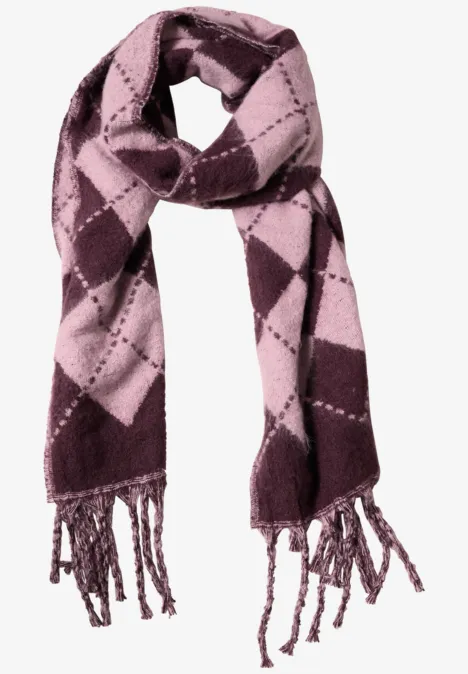Longue écharpe à motif Argyle quiet rose
