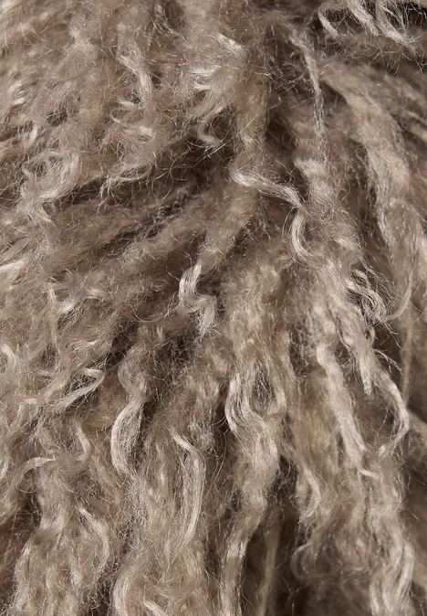 Sjaal van imitatiebont in effen kleur oatly sand