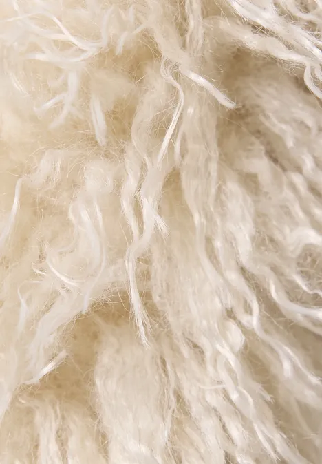 Sjaal van nepbont in effen kleur clay sand