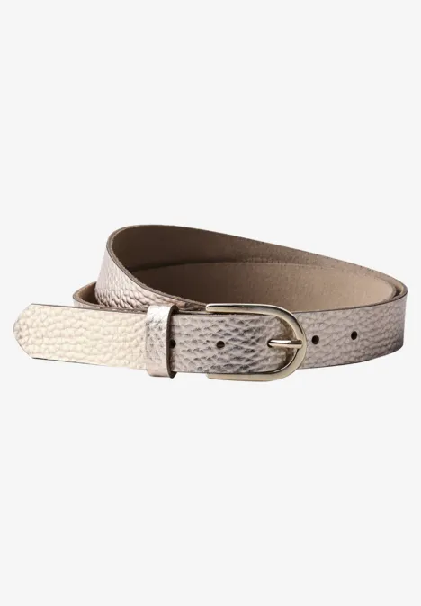Ceinture au look métallique light gold dull
