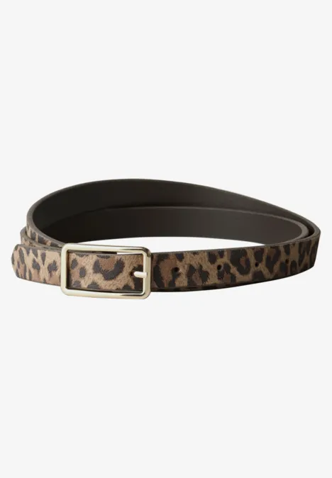 Ceinture étroite en cuir Léo strong camel