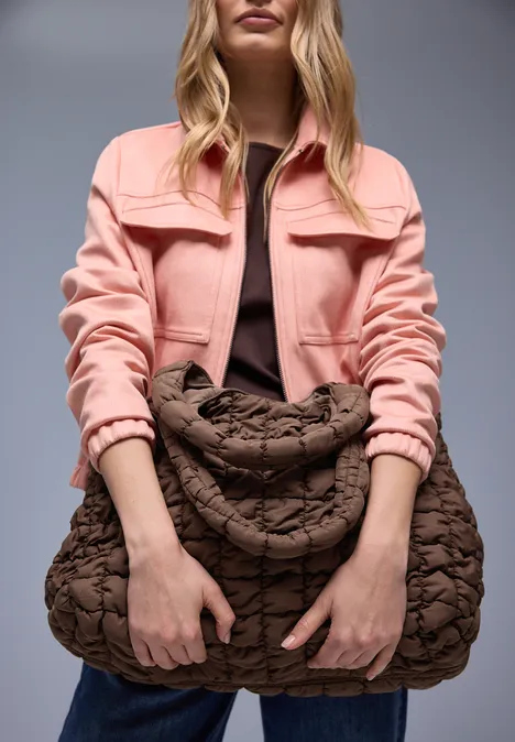 Gewatteerde shopper mahogany brown