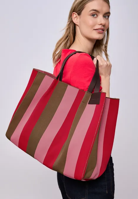 Shopper à rayures multicolor