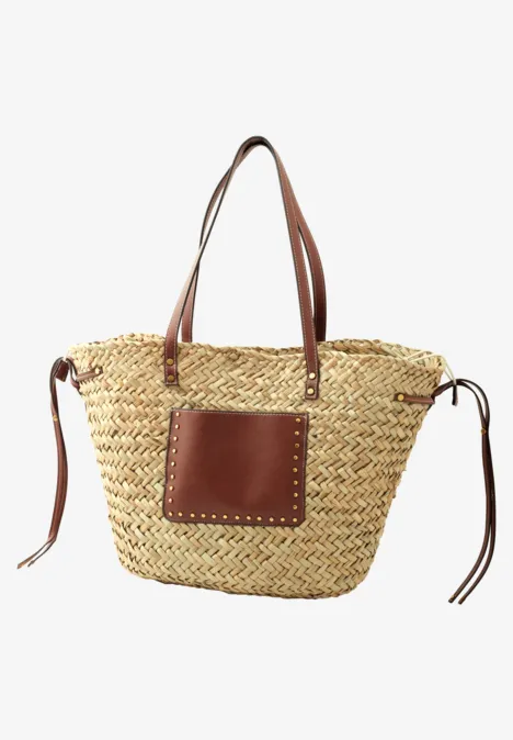 Tasche in geflochtener Korb-Optik soft sand