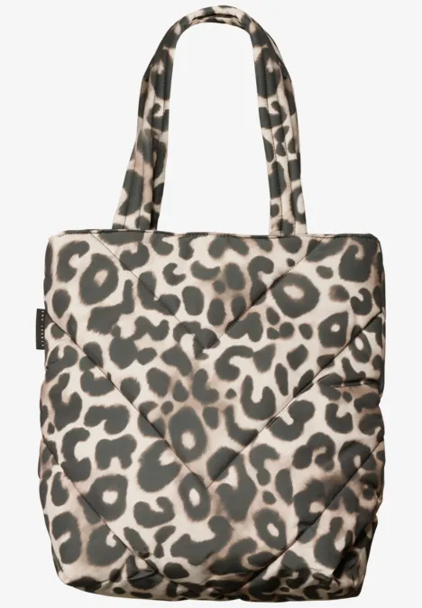 Sac cabas doublé à motif léopard multicolor Sac cabas doublé à motif léopard multicolor
