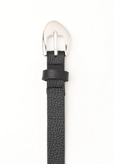 Ceinture fine avec boucle décorative Black