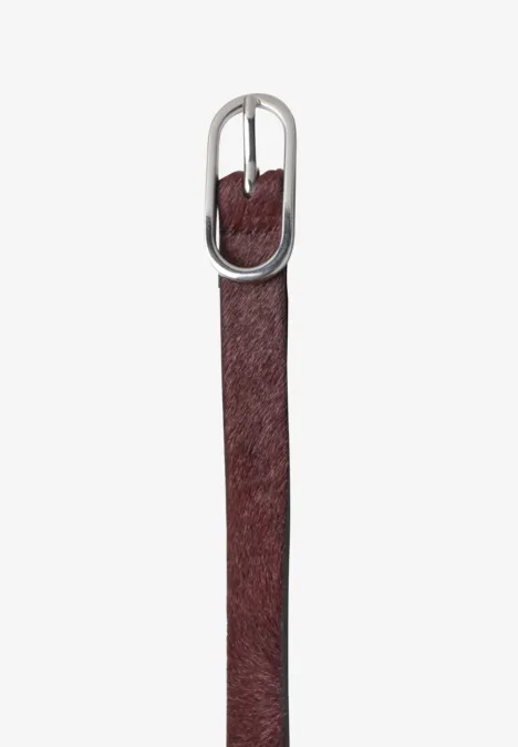 Schmaler Gürtel mit Fell rustic rouge