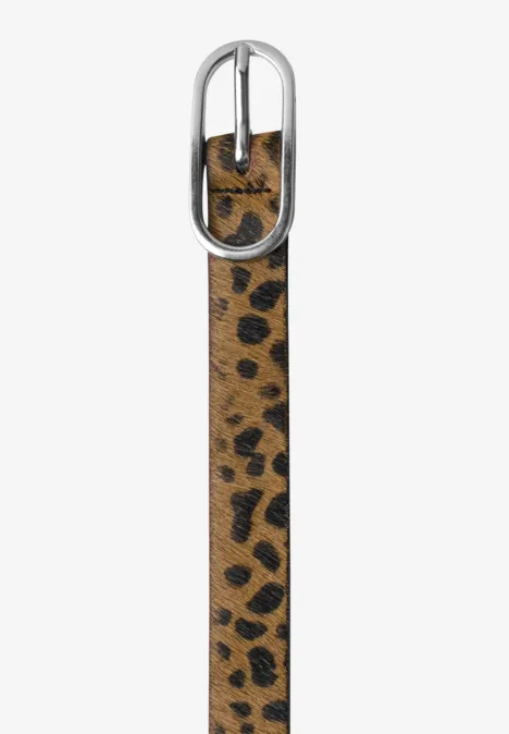 Smalle riem met luipaardprint cognac Smalle riem met luipaardprint cognac