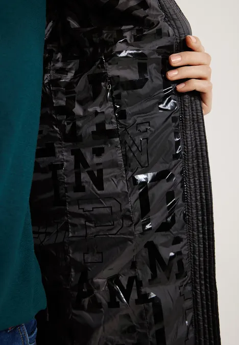 Extra Langer Wintermantel Black