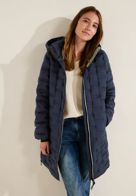 Wintermantel mit Kapuze deep blue