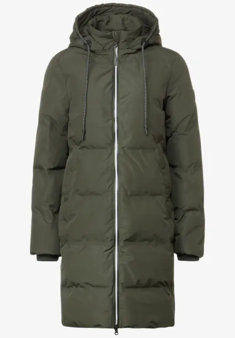 Gewatteerde jas met capuchon olive crop Gewatteerde jas met capuchon olive crop