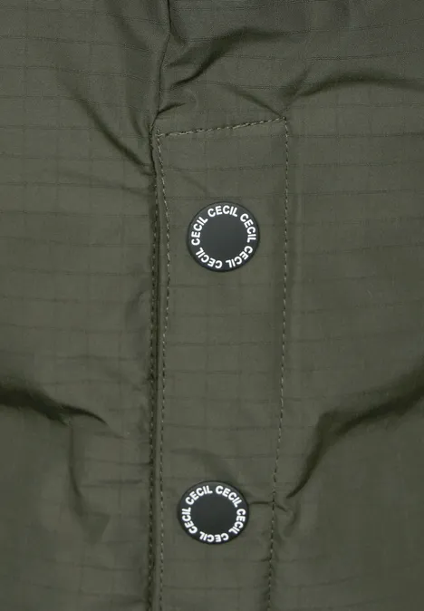 Gewatteerde jas met capuchon olive crop Gewatteerde jas met capuchon olive crop