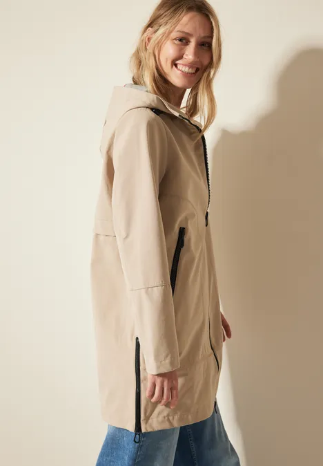 Manteau en coton creamy almond beige