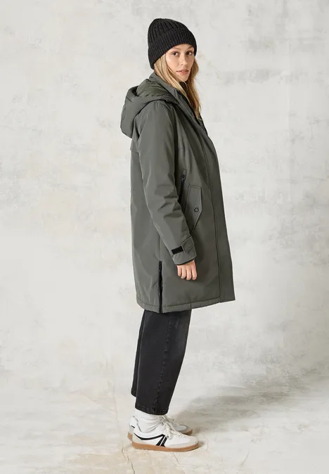 Parka avec capuche amovible golden khaki