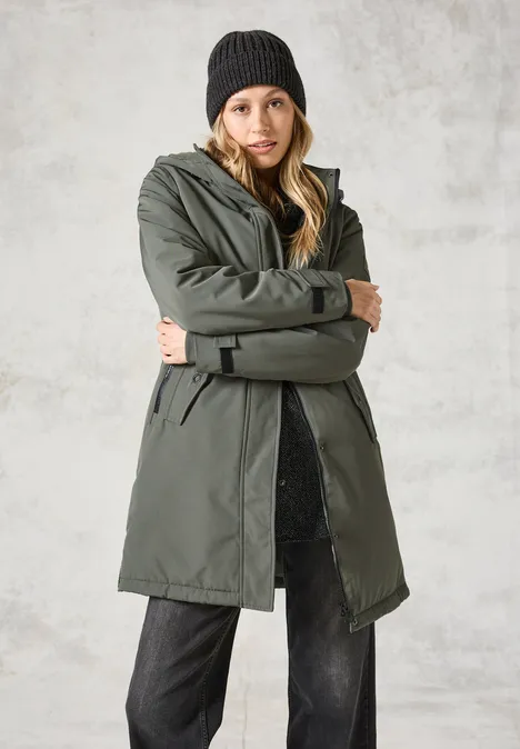 Parka avec capuche amovible golden khaki