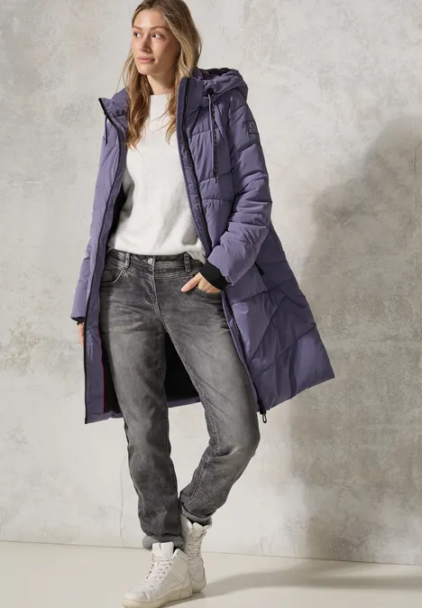 Manteau matelassé avec structure stormy violet