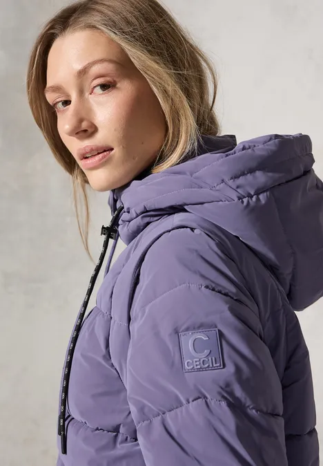 Manteau matelassé avec structure stormy violet