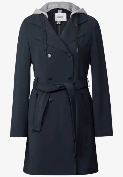 Trenchcoat mit Kapuze dark navy blue