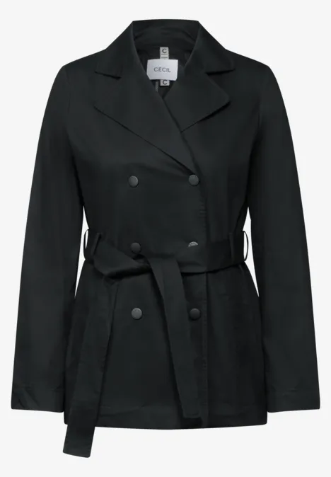 Kurzer Trenchcoat Black