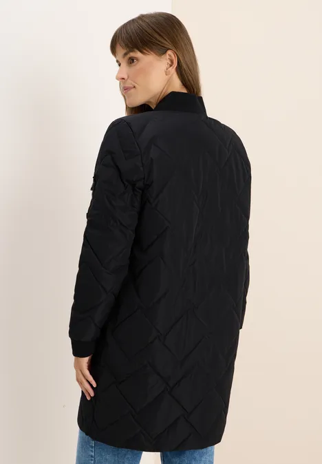 Lange gewatteerde blouson Black