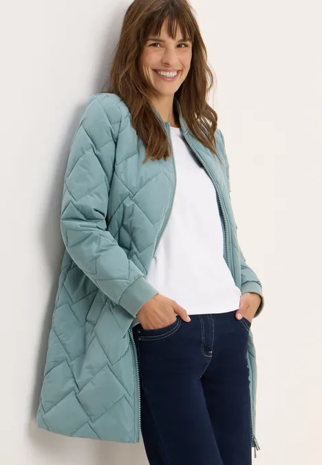 Langer Stepp-Blouson ice hill green