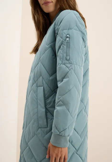 Langer Stepp-Blouson ice hill green