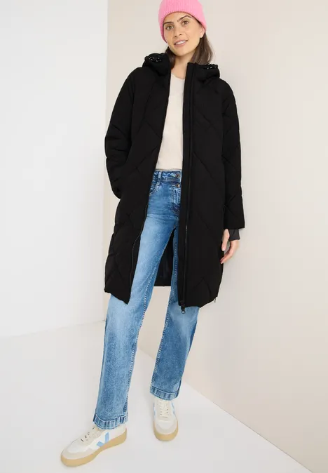 Mantel mit Rucksack Strings Black
