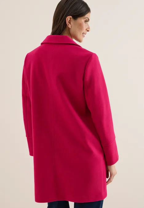 Woll-Optik Revers-Mantel beaujolais red