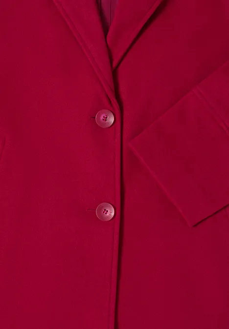 Woll-Optik Revers-Mantel beaujolais red