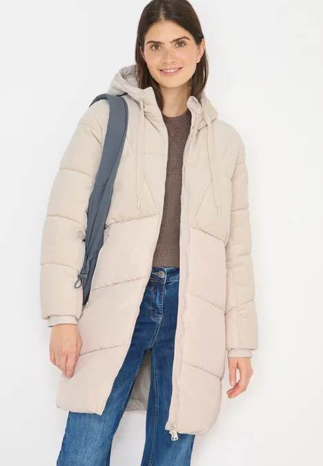 Puffer Mantel mit Cordmix teddy vanilla white