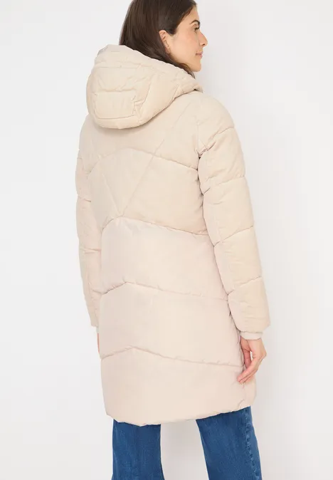 Puffer Mantel mit Cordmix teddy vanilla white