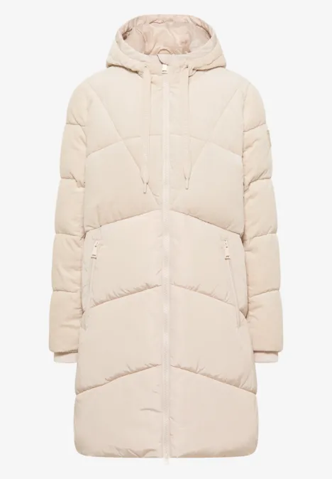 Puffer Mantel mit Cordmix teddy vanilla white