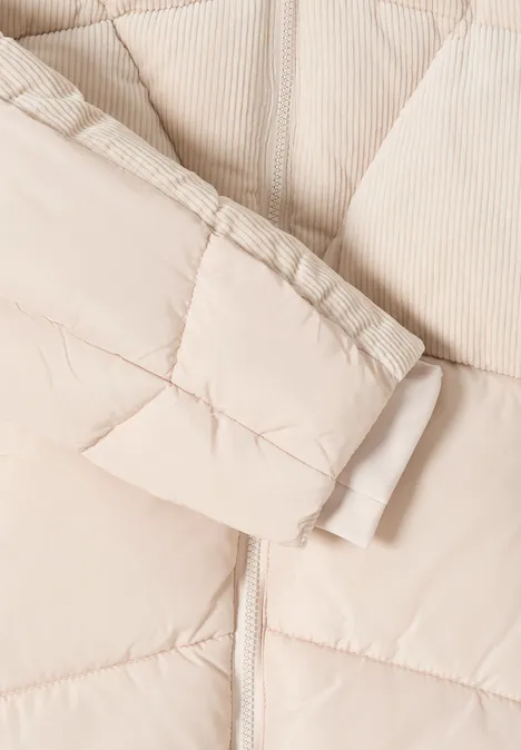 Puffer Mantel mit Cordmix teddy vanilla white