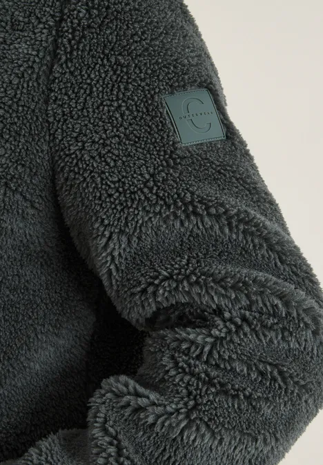 Kuscheliger Teddy-Mantel pastel olive Kuscheliger Teddy-Mantel pastel olive