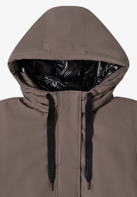 Sportieve parka mushroom taupe