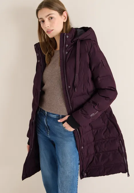 Mantel mit verklebten Nähten dark plum