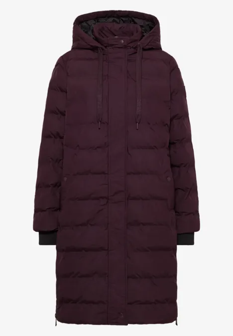 Mantel mit verklebten Nähten dark plum