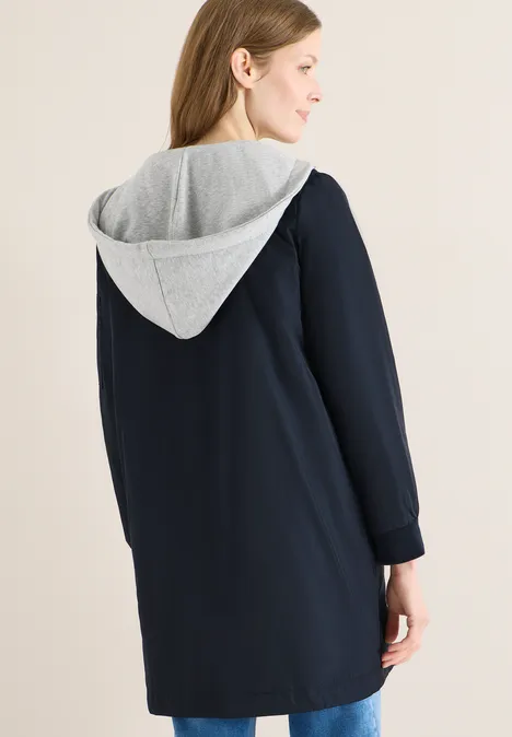 Blouson long blue navy